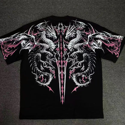 BREATHEDIVINITY Goth dark style pure cotton sports fitness men's short-sleeved t-shirt