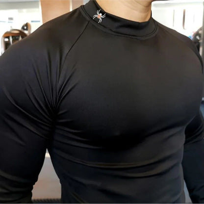 Apex Ritual – メンズ長袖コンプレッションランニングTシャツ – 速乾性ボディビルディングフィットネストップ