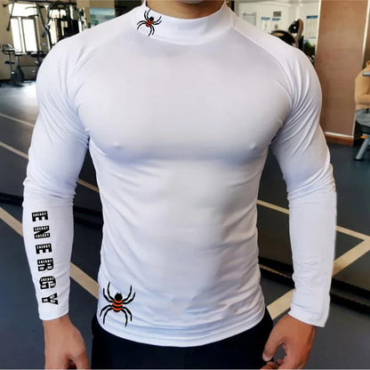 Apex Ritual – メンズ長袖コンプレッションランニングTシャツ – 速乾性ボディビルディングフィットネストップ
