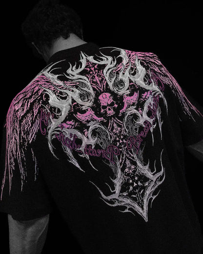 BREATHEDIVINITY Goth dark style pure cotton sports fitness men's short-sleeved t-shirt