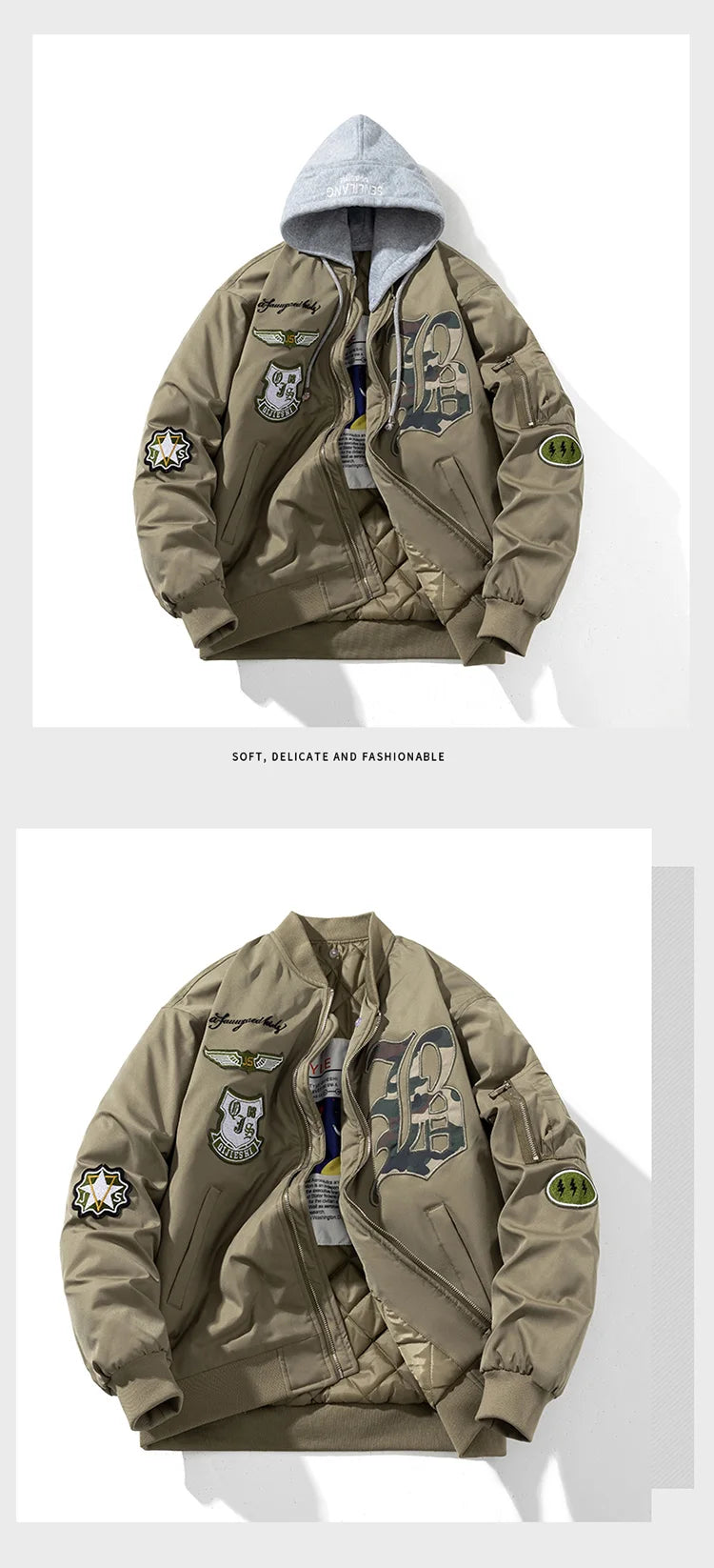 Autumn Winter Pilot Jacket Men Women Badge Star Vintage Bomber Jacket Embroidery Men Fashion Hip Hop Windbreaker Coat Streetwear