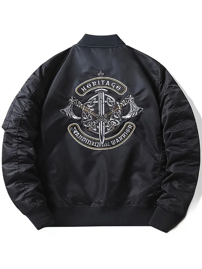 Apex Ritual – Spring Autumn Embroidered MA1 Pilot Jacket Men – Trendy American Workwear Baseball Style
