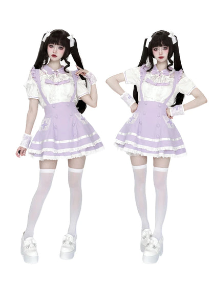 Women's White Gothic Lolita Two-Piece Set