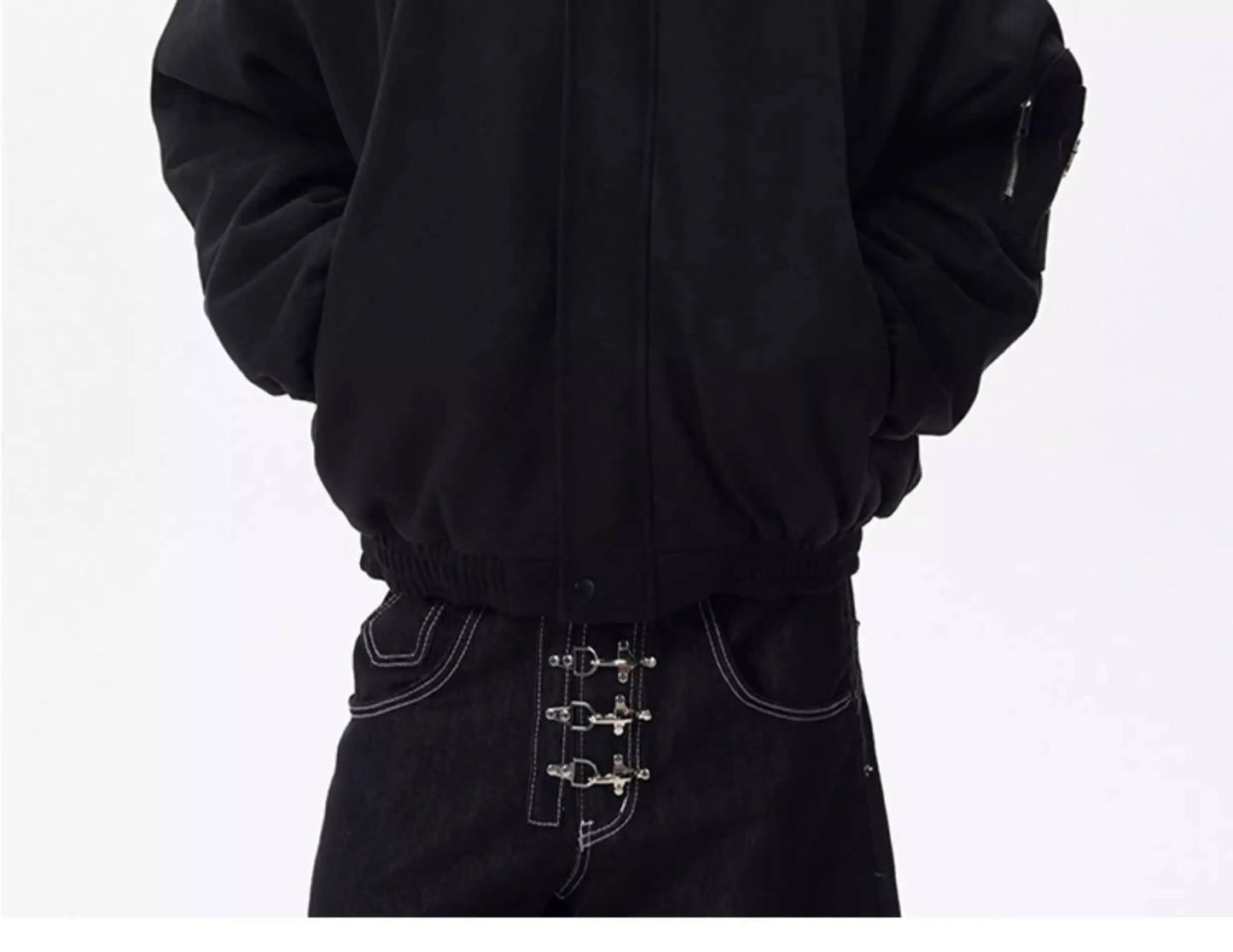 PFNW Fashion Versatile Warm Coat Autumn Winter New Men's Fur Collar High Quality Thick Cotton Jacket 28L1062