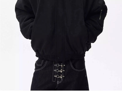 PFNW Fashion Versatile Warm Coat Autumn Winter New Men's Fur Collar High Quality Thick Cotton Jacket 28L1062
