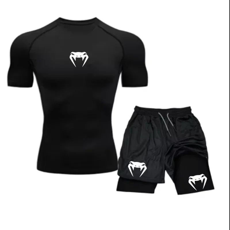 Apex Ritual Men's Training Set – Short-Sleeve Tee & Quick-Dry Mesh Shorts